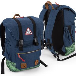 RARE NIKE TedX Portland Oregon Rare Backpack Blue Denim Red Mount Hood Graphic
